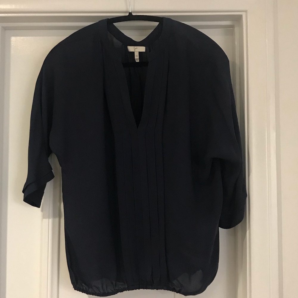 Navy blue silk blouse